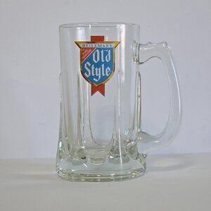 Heileman’s Old Style Beer Mug, Heavy Glass Stein, Classic Barware, Collectible